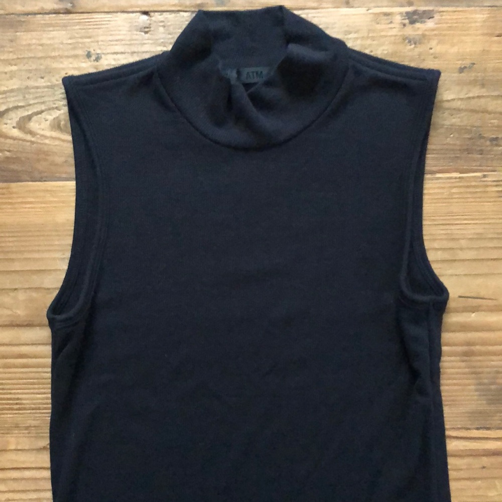ATM Black Ribbed Dress - Picture 3 of 5